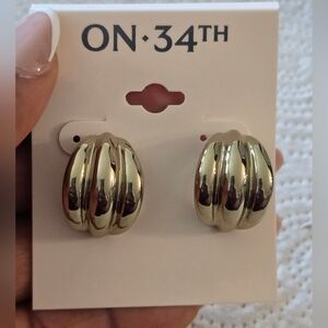$35 On 34th Gold Hoop Earrings Women New